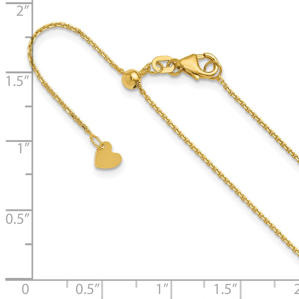 22 Zoll 14K Verstellbar 1.1mm Diamantiert Ankerkette Halskette