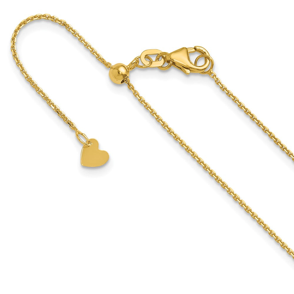 22 Zoll 14K Verstellbar 1.1mm Diamantiert Ankerkette Halskette