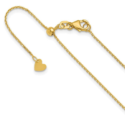 22 Zoll 14K Verstellbar 1.1mm Diamantiert Ankerkette Halskette