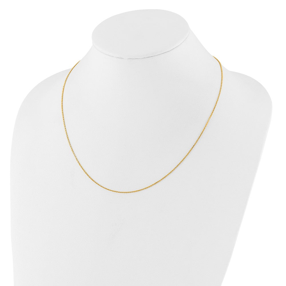 22 Zoll 14K Verstellbar 1.25mm Diamantiert Ankerkette Halskette