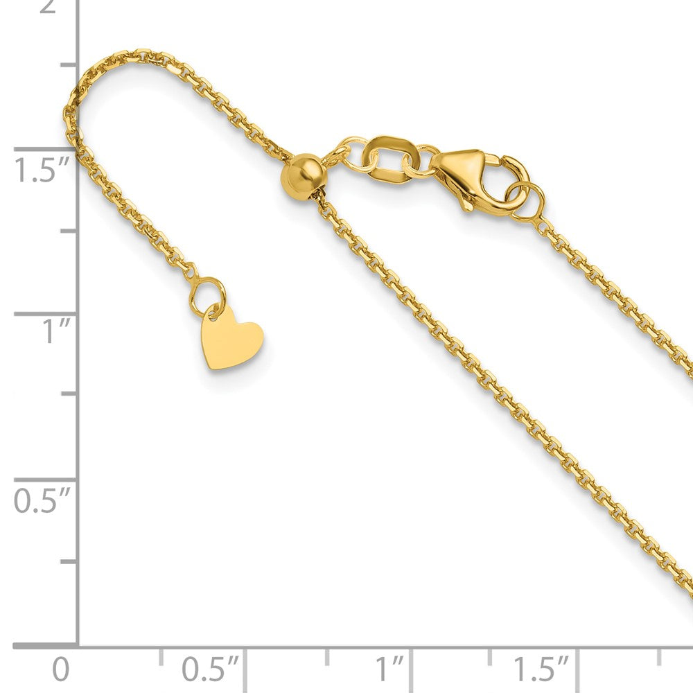 22 Zoll 14K Verstellbar 1.25mm Diamantiert Ankerkette Halskette