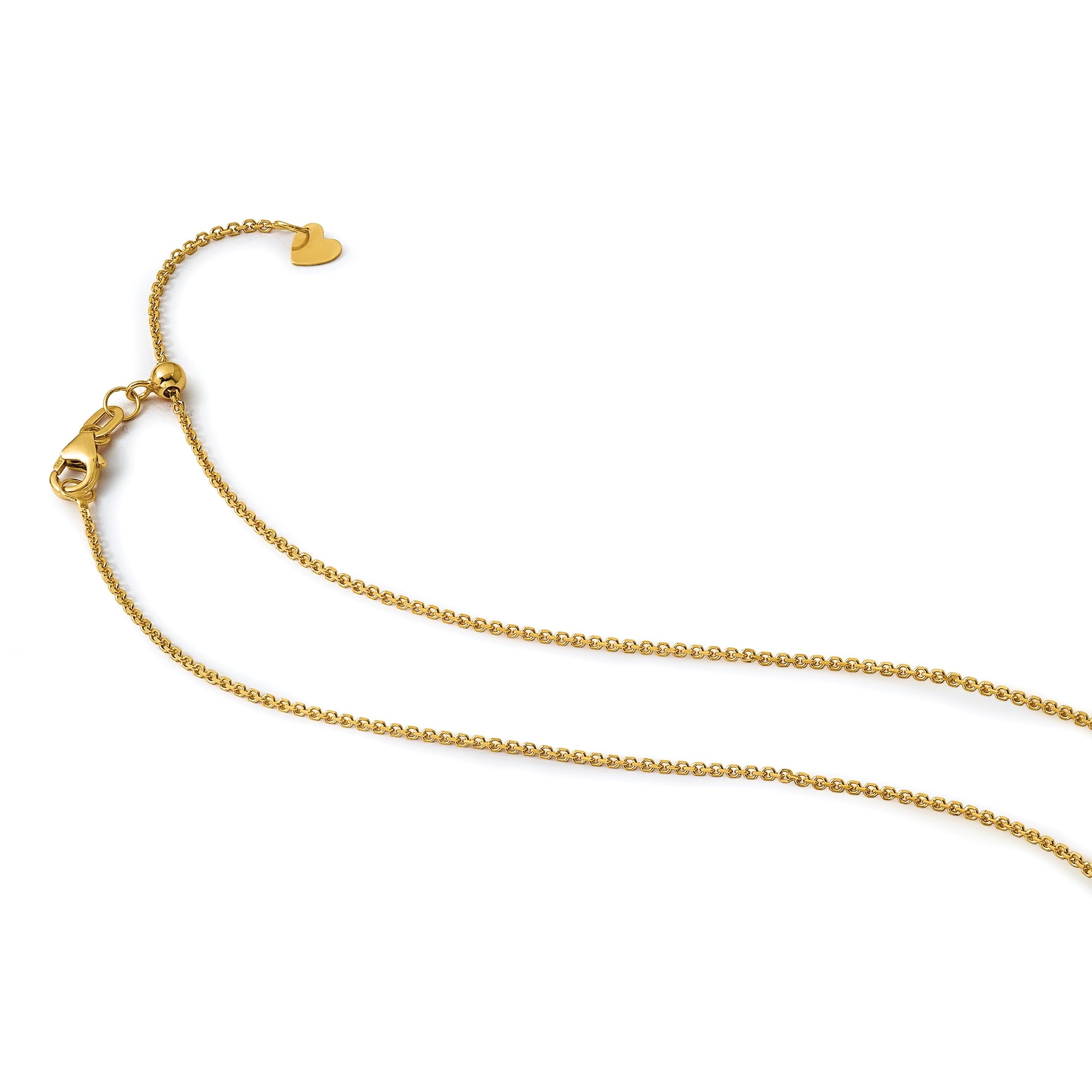 22 Zoll 14K Verstellbar 1.25mm Diamantiert Ankerkette Halskette