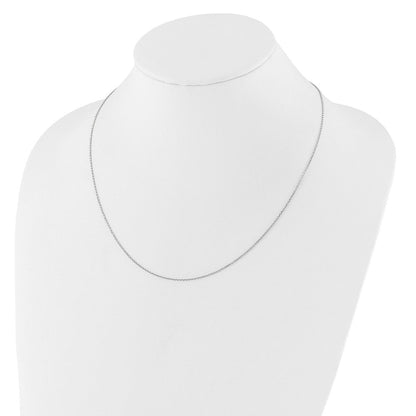 22 Zoll 14K Weißgold Verstellbar 1.25mm Diamantiert Ankerkette Halskette