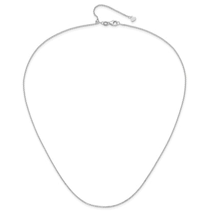 22 Zoll 14K Weißgold Verstellbar 1.25mm Diamantiert Ankerkette Halskette