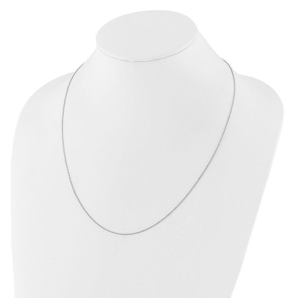 22 Zoll 14K Weißgold Verstellbar 1.25mm Diamantiert Ankerkette Halskette