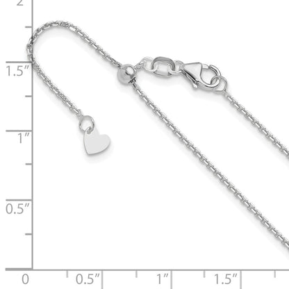 22 Zoll 14K Weißgold Verstellbar 1.25mm Diamantiert Ankerkette Halskette