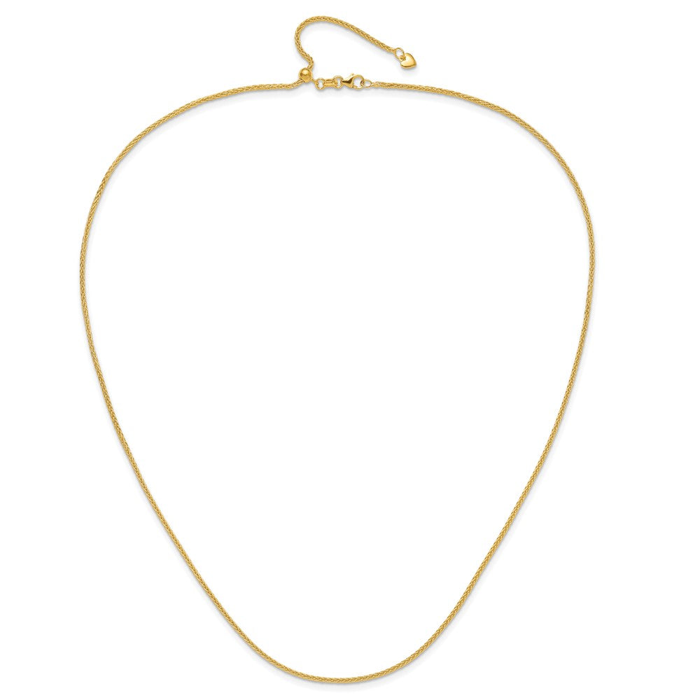 14K Verstellbar 1.5mm Weizen Halskette