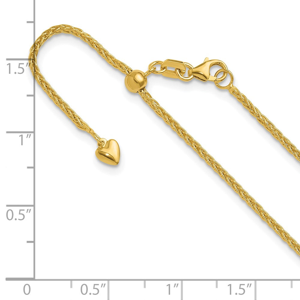 14K Verstellbar 1.5mm Weizen Halskette