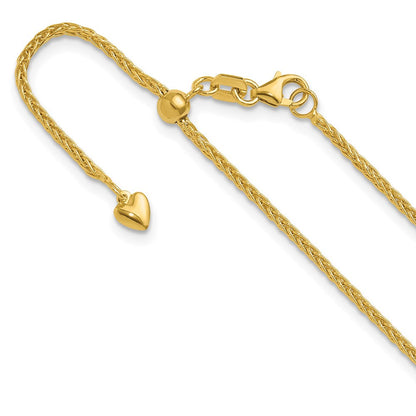 14K Verstellbar 1.5mm Weizen Halskette