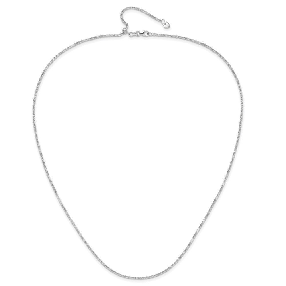 22 Zoll 14K Weißgold Verstellbar 1.5mm Weizen Halskette