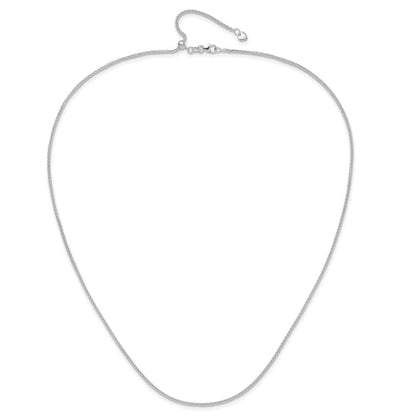 22 Zoll 14K Weißgold Verstellbar 1.5mm Weizen Halskette