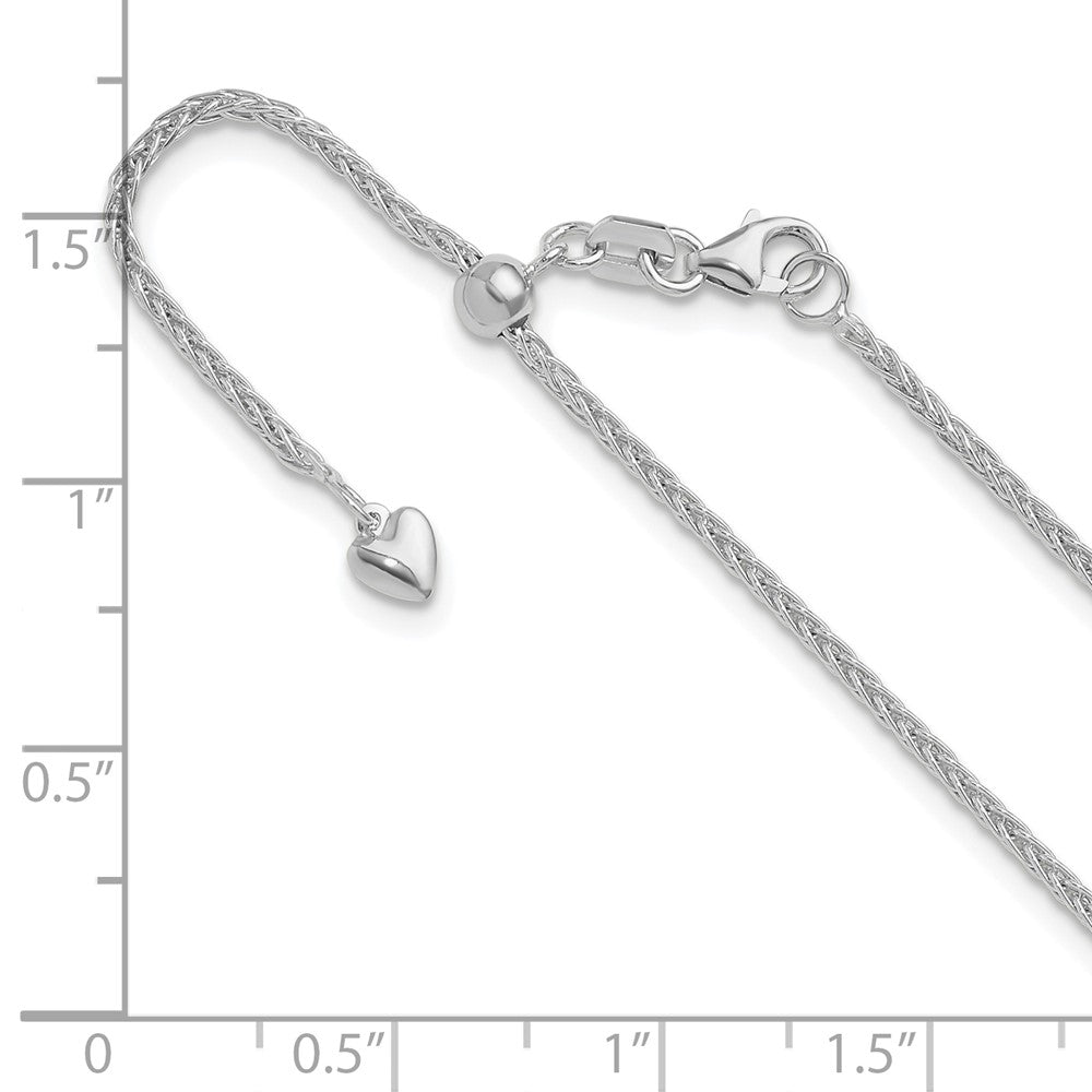 22 Zoll 14K Weißgold Verstellbar 1.5mm Weizen Halskette