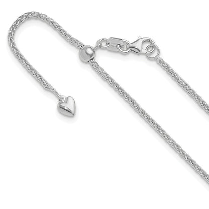22 Zoll 14K Weißgold Verstellbar 1.5mm Weizen Halskette