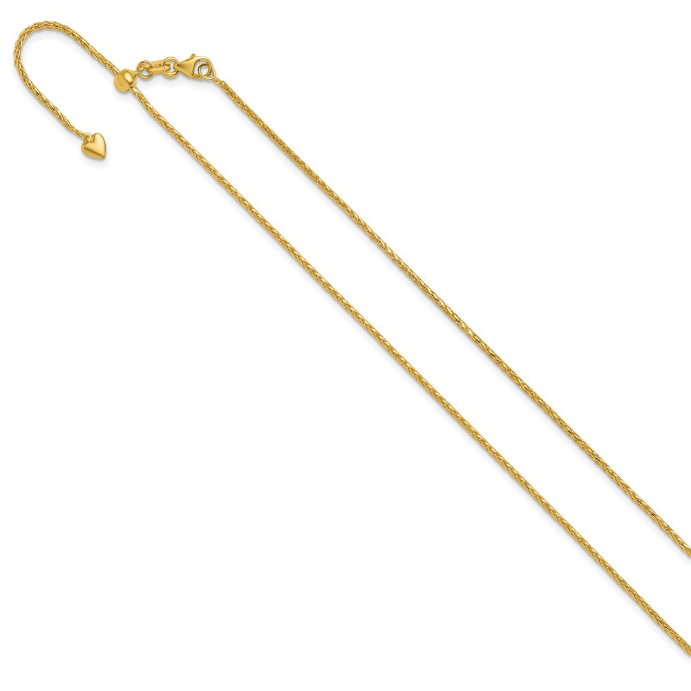 22 Zoll 14K Verstellbar 1.3mm Diamantiert Weizen Halskette