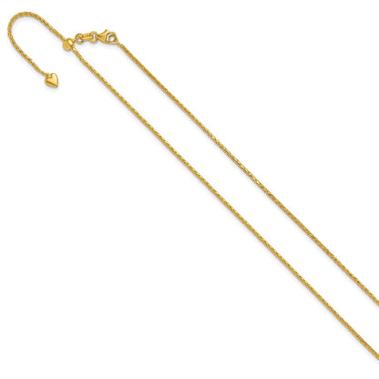 22 Zoll 14K Verstellbar 1.3mm Diamantiert Weizen Halskette