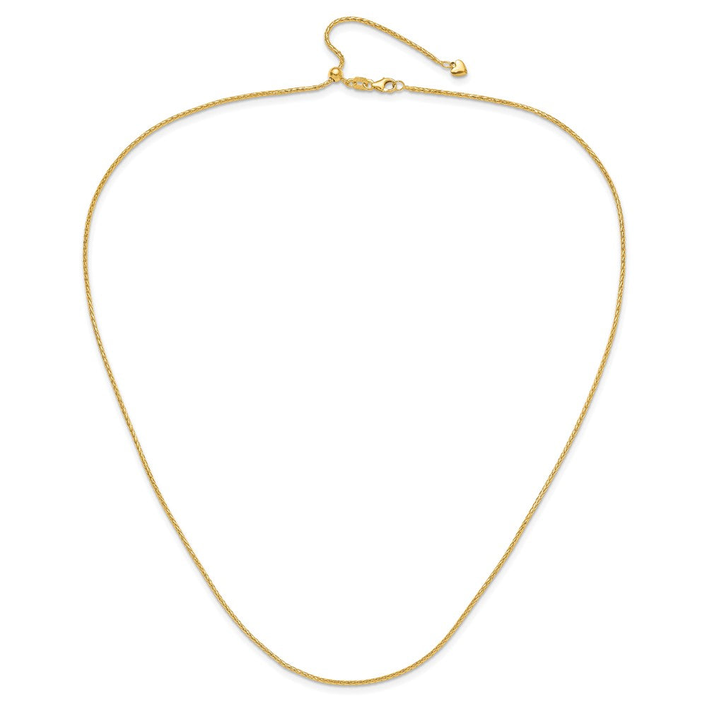 22 Zoll 14K Verstellbar 1.3mm Diamantiert Weizen Halskette