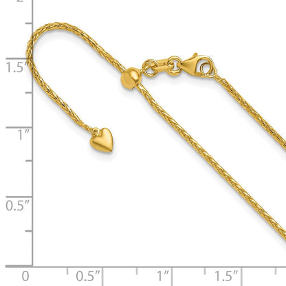 22 Zoll 14K Verstellbar 1.3mm Diamantiert Weizen Halskette