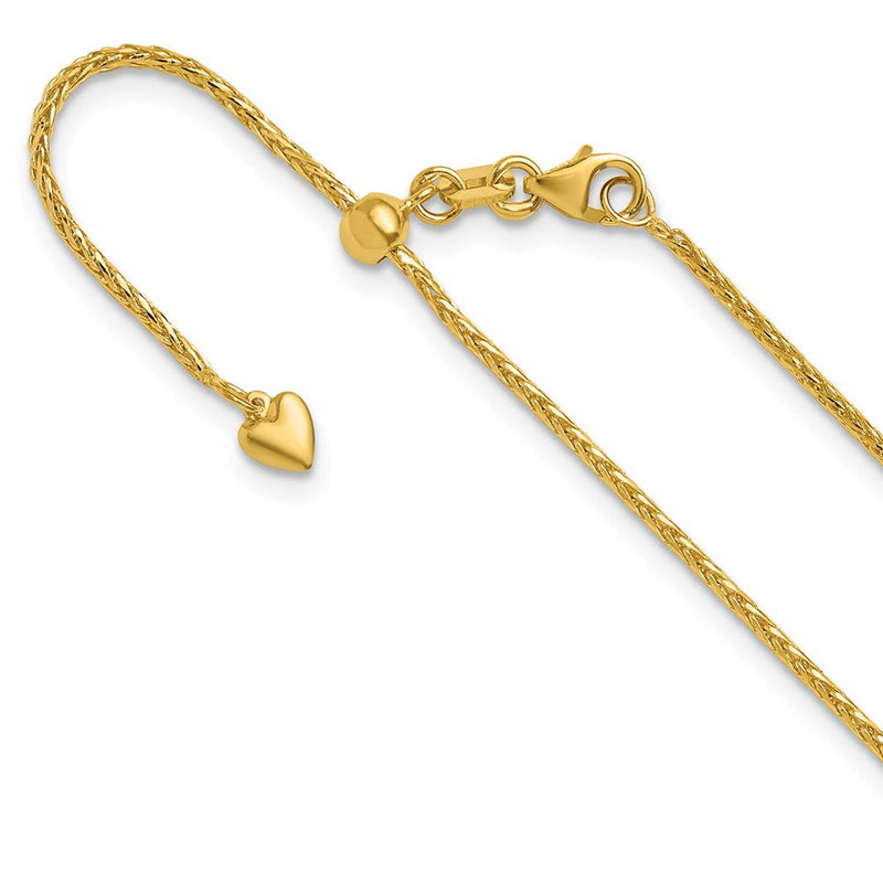 22 Zoll 14K Verstellbar 1.3mm Diamantiert Weizen Halskette
