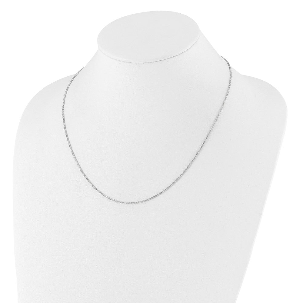 22 Zoll 14K Weißgold Verstellbar 1.3mm Diamantiert Weizen Halskette