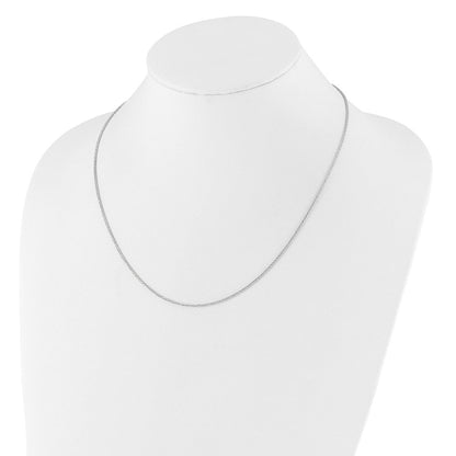 22 Zoll 14K Weißgold Verstellbar 1.3mm Diamantiert Weizen Halskette