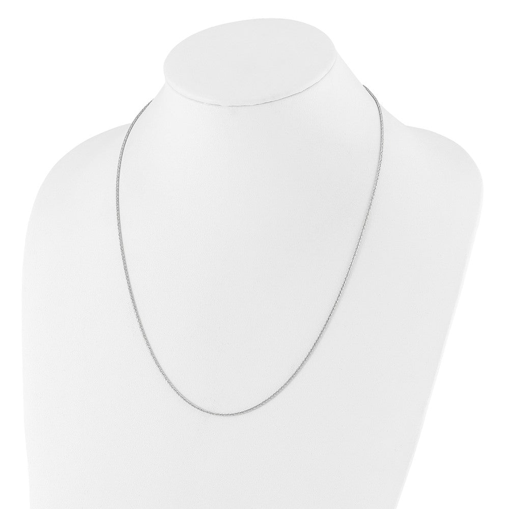 22 Zoll 14K Weißgold Verstellbar 1.3mm Diamantiert Weizen Halskette
