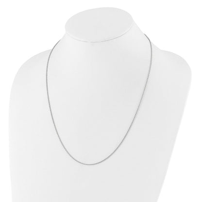 22 Zoll 14K Weißgold Verstellbar 1.3mm Diamantiert Weizen Halskette