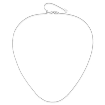 22 Zoll 14K Weißgold Verstellbar.7mm Baby Venezianer Halskette