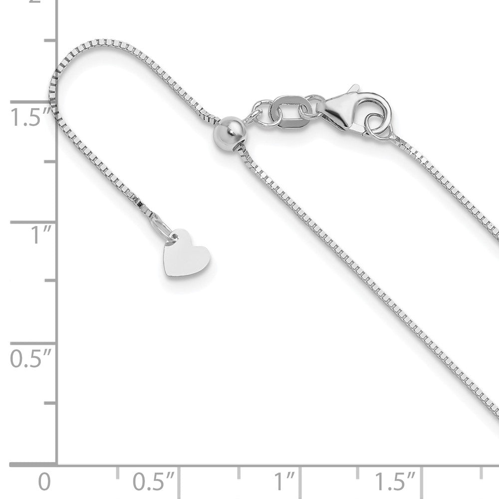 22 Zoll 14K Weißgold Verstellbar.7mm Baby Venezianer Halskette