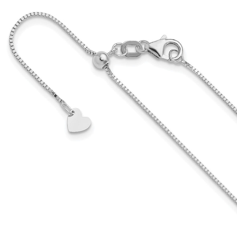 22 Zoll 14K Weißgold Verstellbar.7mm Baby Venezianer Halskette