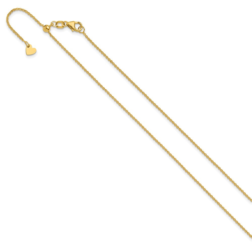 14K Verstellbar 1.25mm Flach Ankerkette Halskette