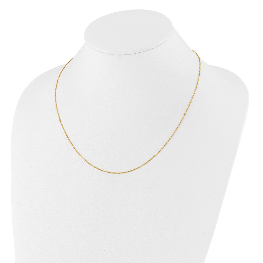 14K Verstellbar 1.25mm Flach Ankerkette Halskette