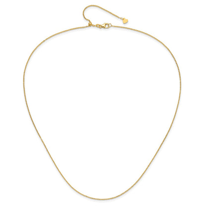 14K Verstellbar 1.25mm Flach Ankerkette Halskette