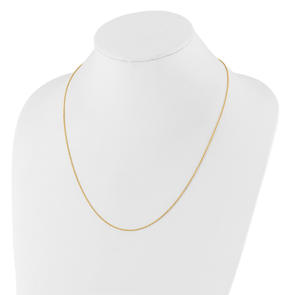 14K Verstellbar 1.25mm Flach Ankerkette Halskette