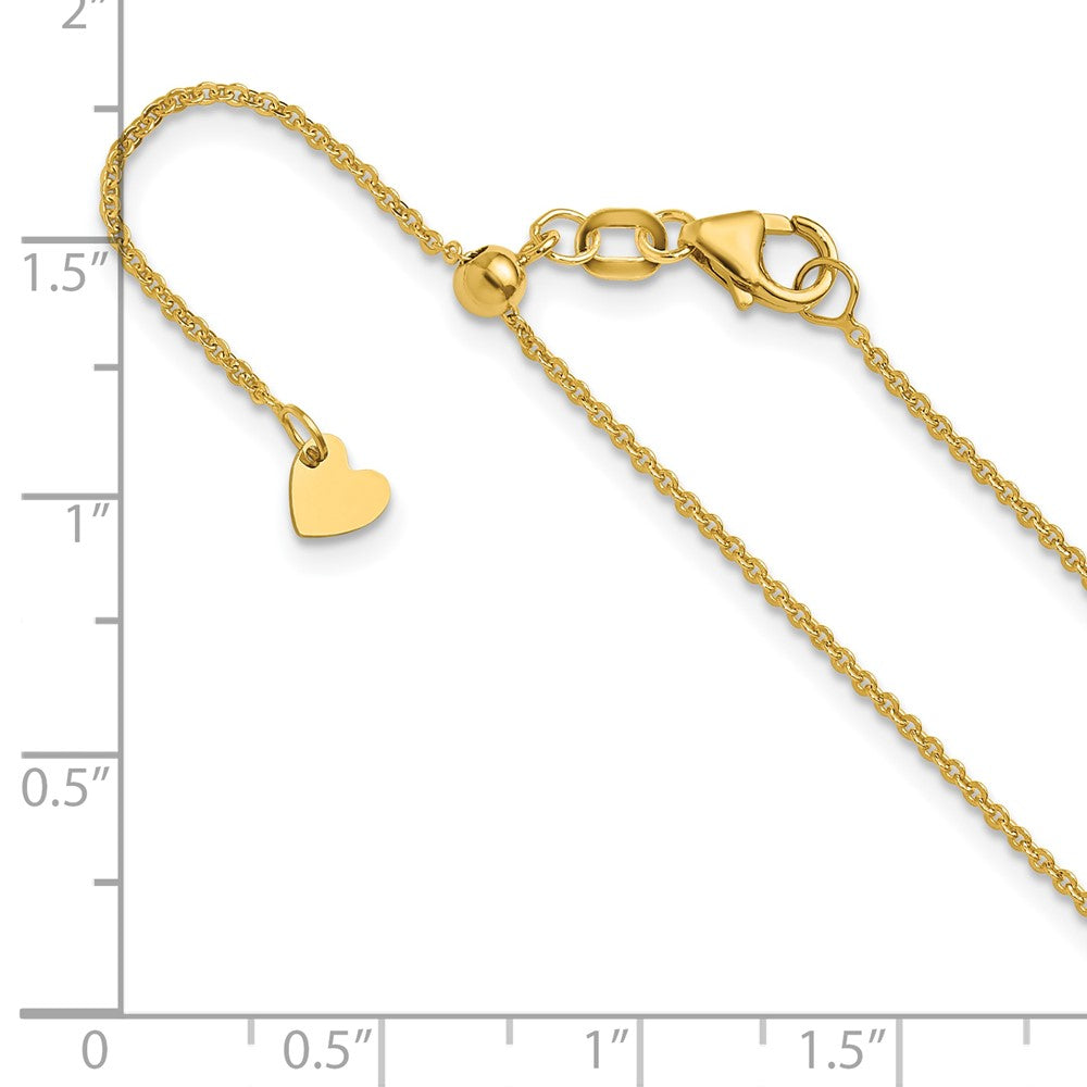 14K Verstellbar 1.25mm Flach Ankerkette Halskette