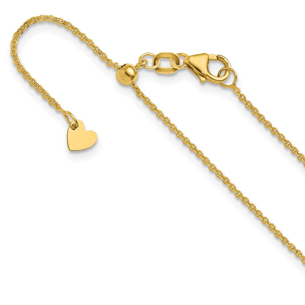 14K Verstellbar 1.25mm Flach Ankerkette Halskette