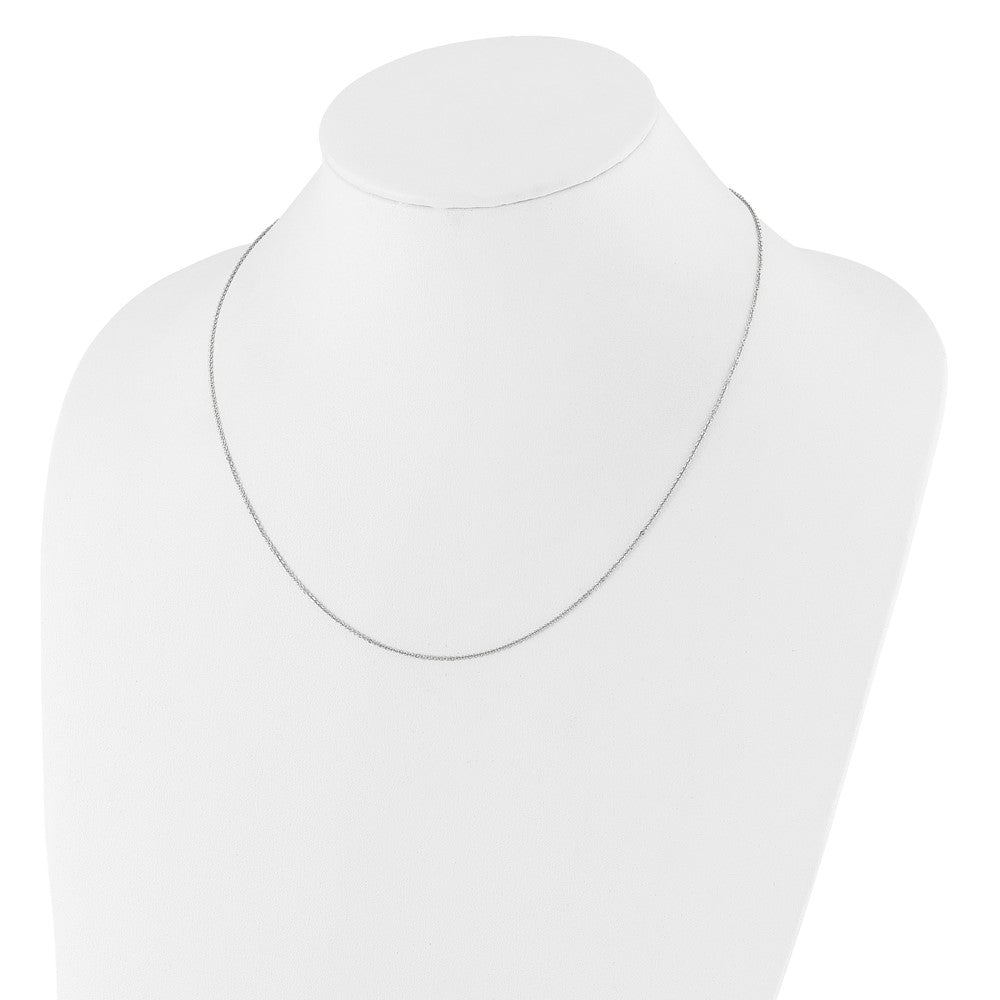22 Zoll 14K Weißgold Verstellbar 1.25mm Flach Ankerkette Halskette
