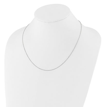 22 Zoll 14K Weißgold Verstellbar 1.25mm Flach Ankerkette Halskette