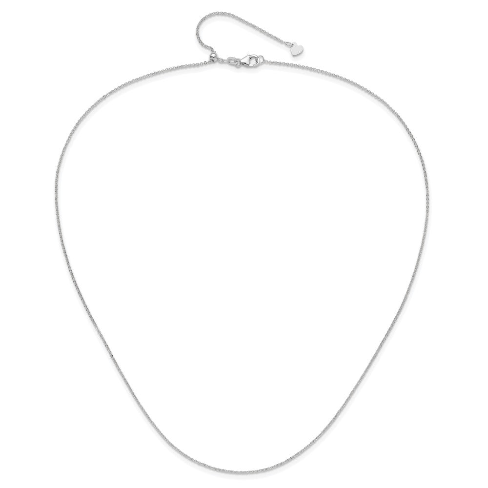 22 Zoll 14K Weißgold Verstellbar 1.25mm Flach Ankerkette Halskette