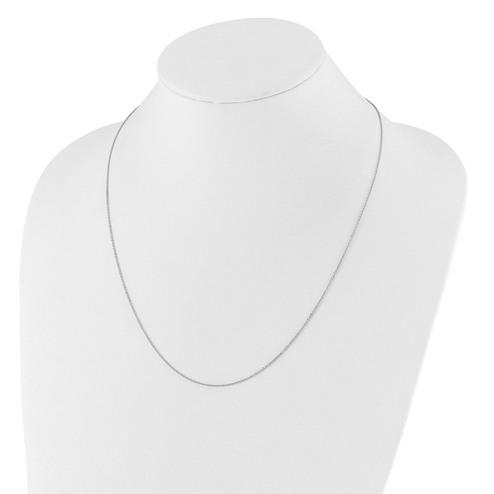 22 Zoll 14K Weißgold Verstellbar 1.25mm Flach Ankerkette Halskette