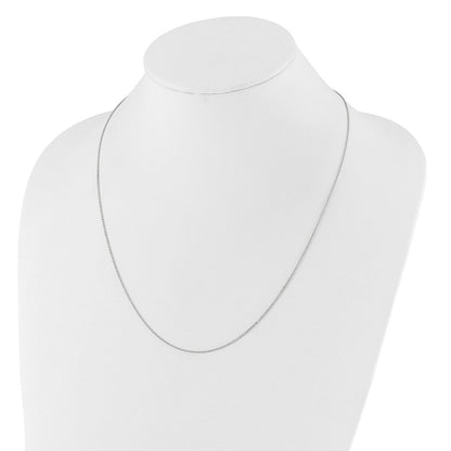 22 Zoll 14K Weißgold Verstellbar 1.25mm Flach Ankerkette Halskette