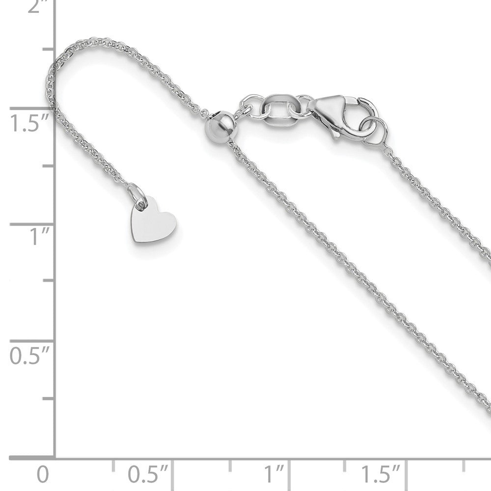 22 Zoll 14K Weißgold Verstellbar 1.25mm Flach Ankerkette Halskette