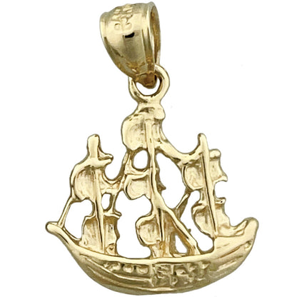 Segelndes Piratenschiff-Charm aus 14K Gold