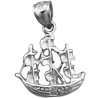 Segelndes Piratenschiff-Charm aus 14K Gold