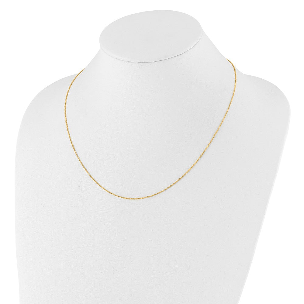 14K Verstellbar 1.1mm Rund Ankerkette Halskette