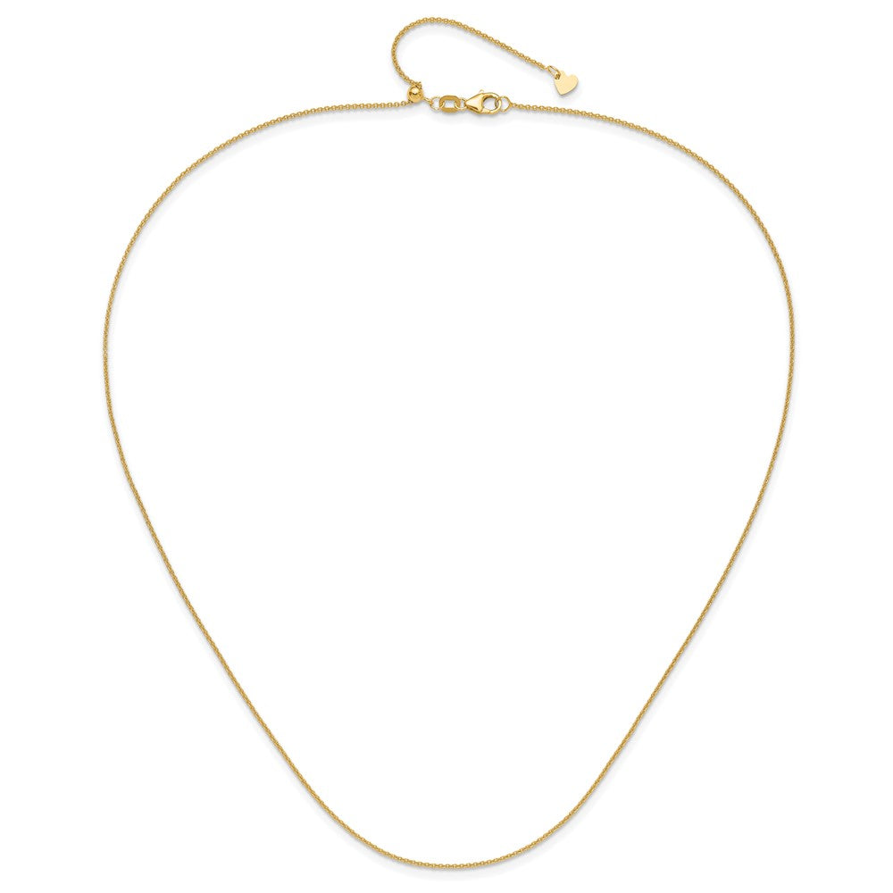 14K Verstellbar 1.1mm Rund Ankerkette Halskette