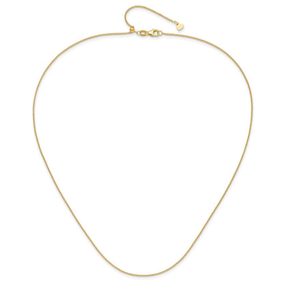 14K Verstellbar 1.1mm Rund Ankerkette Halskette
