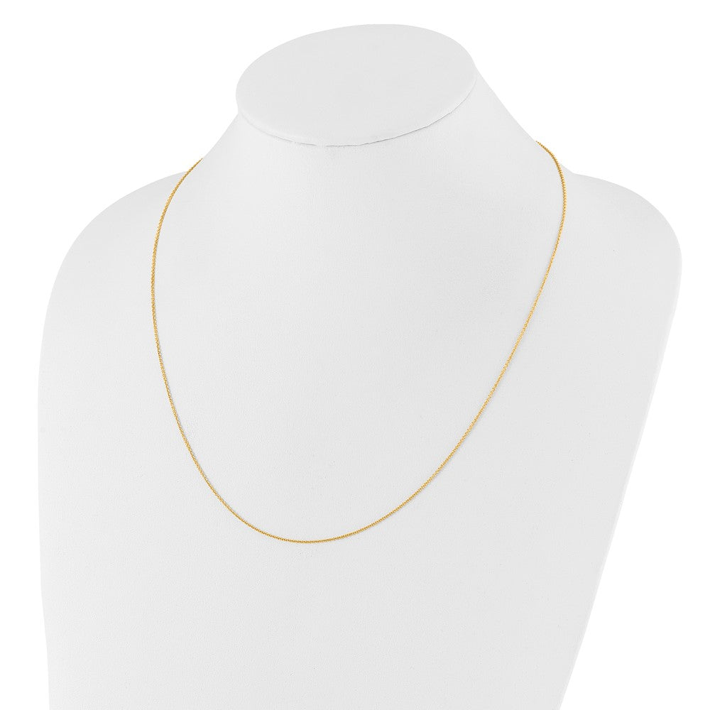 14K Verstellbar 1.1mm Rund Ankerkette Halskette