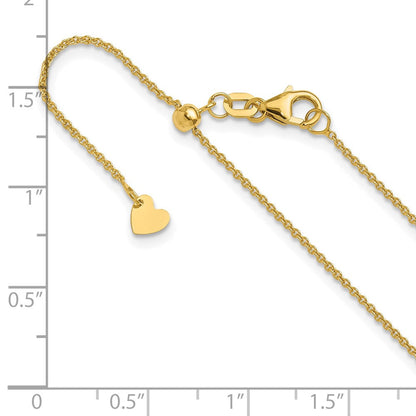 14K Verstellbar 1.1mm Rund Ankerkette Halskette
