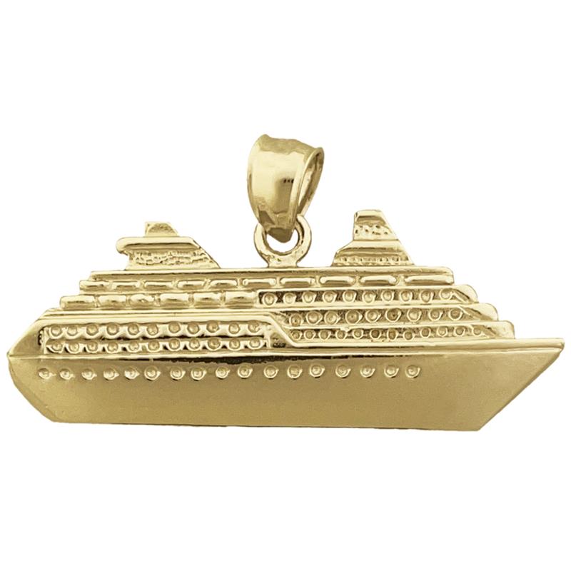 14K Gold 37MM Ozeandampfer-Kreuzschiff-Anhänger