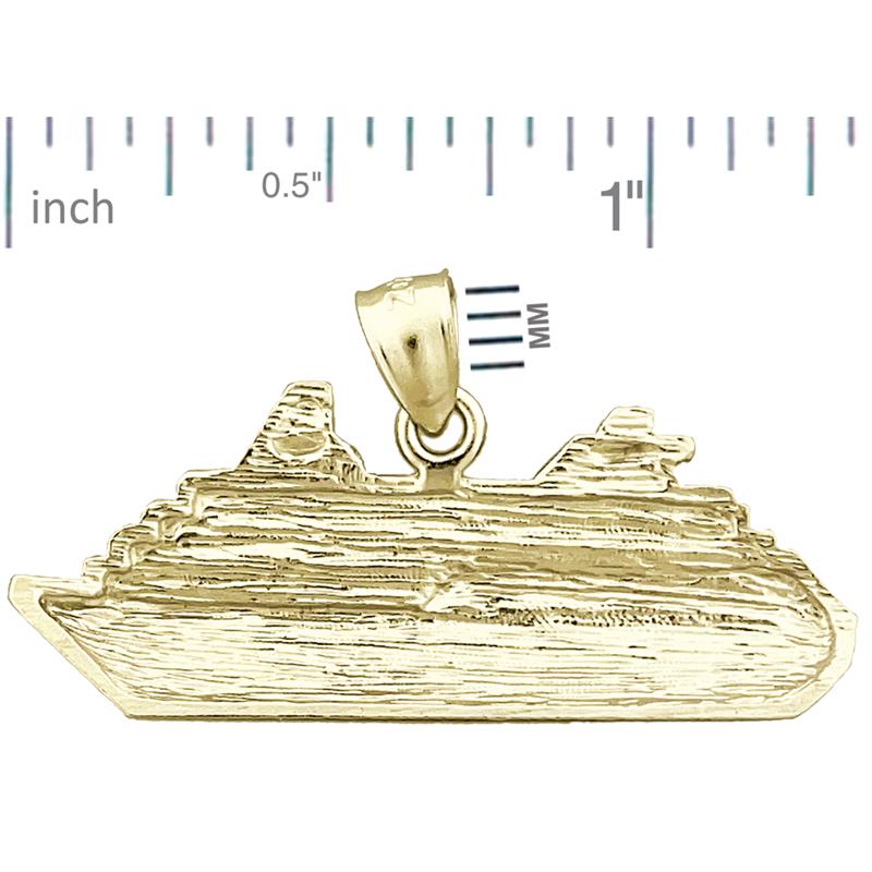 14K Gold 37MM Ozeandampfer-Kreuzschiff-Anhänger